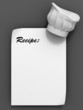 recipe template - chef hat on the blank paper sheet recipe template - chef hat on the blank paper sheet
