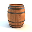 wine barrel over white background 3d illustration