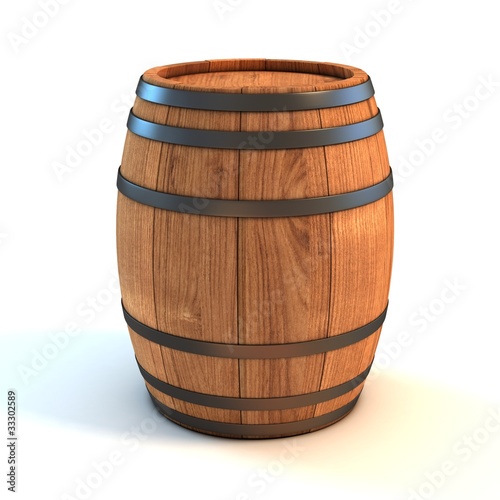 Illustration: wine barrel over white background 3d illustration wine barrel over white background 3d illustration