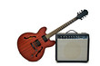 electric guitar and amplifier