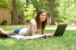 A pretty young student with study materials A pretty young student with study materials