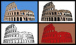 Vector: Set of four illustrations of the colisseum Set of four illustrations of the colisseum