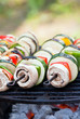 Gemüsespieße auf dem Grill