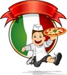 Young pizza Italian flag