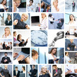 A large collage of business images with young persons A large collage of business images with young persons