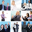A collage of business images with young and smart people A collage of business images with young and smart people