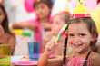 Young girl at a birthday party