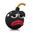 3d Bomb with sad expression