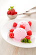 Raspberry fruit ice cream