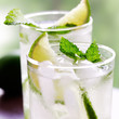 two mojitos closeup with selective focus two mojitos closeup with selective focus