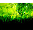 Discothek mit Fans in grünem Licht Discothek mit Fans in grünem Licht
