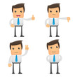 set of funny cartoon manager