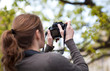 pretty female photographer outdoors