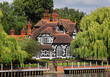 Timber framed  Riverside House and garden