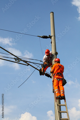 Photo: Repair distribution line Repair distribution line