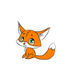 Cute baby fox presenting