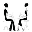 man and women in a cafe