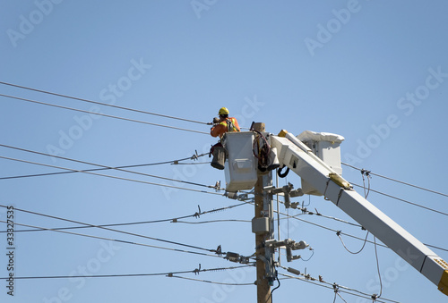 Photo: Repairing Electric Lines Repairing Electric Lines
