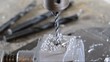 Bohrer mit Aluminium Block