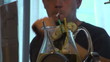 Decanter with a slice of lemon
