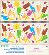 Find the differences visual puzzle - ice cream bars and cones