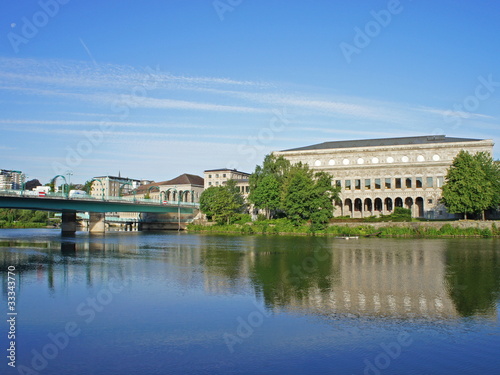 Foto: Stadtpanorama Mülheim a.d. Ruhr mit Stadthalle rechts Stadtpanorama Mülheim a.d. Ruhr mit Stadthalle rechts