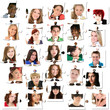 Twenty-Five Teen Faces on Puzzle Pieces