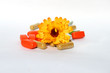 calendula flowers with pills