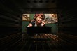 Funny Housewife Smoking and Cooking Dinner in a Vintage Oven