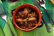 Corteza de cerdo y frijoles