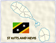 St Kitts and Nevis political division national emblem flag map