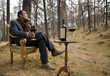 man wine and nature