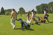 gutgelaunte Golfspieler