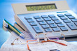 receipts and calculator