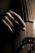 Musician playing contrabass Musician playing contrabass