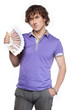 Photo: Wealth boy holds cash Wealth boy holds cash