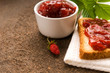 Wild strawberry jam with toast Wild strawberry jam with toast