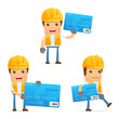 set of funny cartoon builder