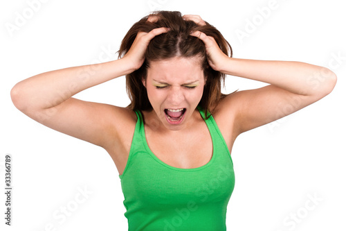 Foto: beautiful woman screaming completely out of her mind beautiful woman screaming completely out of her mind