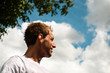 Foto: sportsman looking satisfied at his running path sportsman looking satisfied at his running path