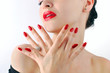 Red lips and manicure