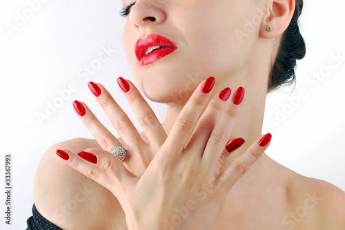 Foto: Red lips and manicure Red lips and manicure