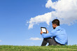 businessman with digital tablet