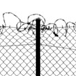 Vektor: vector of wired fence with barbed wires vector of wired fence with barbed wires