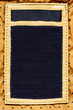 Big size blank grungy artificial leather and dark jeans label