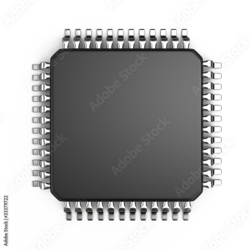 Illustration: Microchip isolated on white background Microchip isolated on white background