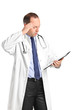 A medical doctor realizing a mistake