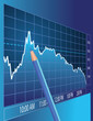 stock market trend and pencil