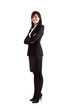 Full length businesswoman isolated on white
