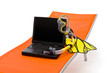 ����: laptop sitting on beach chair � Kamil  #33386176
